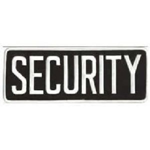 Security - Back Patch - White On Black - 11 X 4"  SECURITY USA