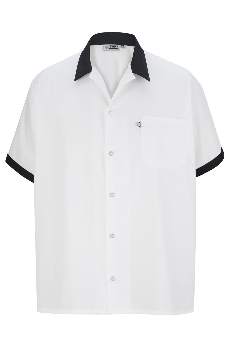 EDWARDS BUTTON FRONT SHIRT WITH TRIM | Uniforms Today