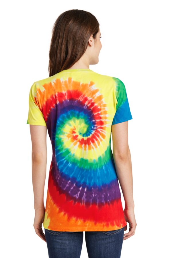 Port & Company Ladies Tie-Dye V-Neck Tee.  LPC147V - Image 2