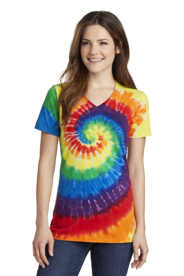 Port & Company Ladies Tie-Dye V-Neck Tee.  LPC147V