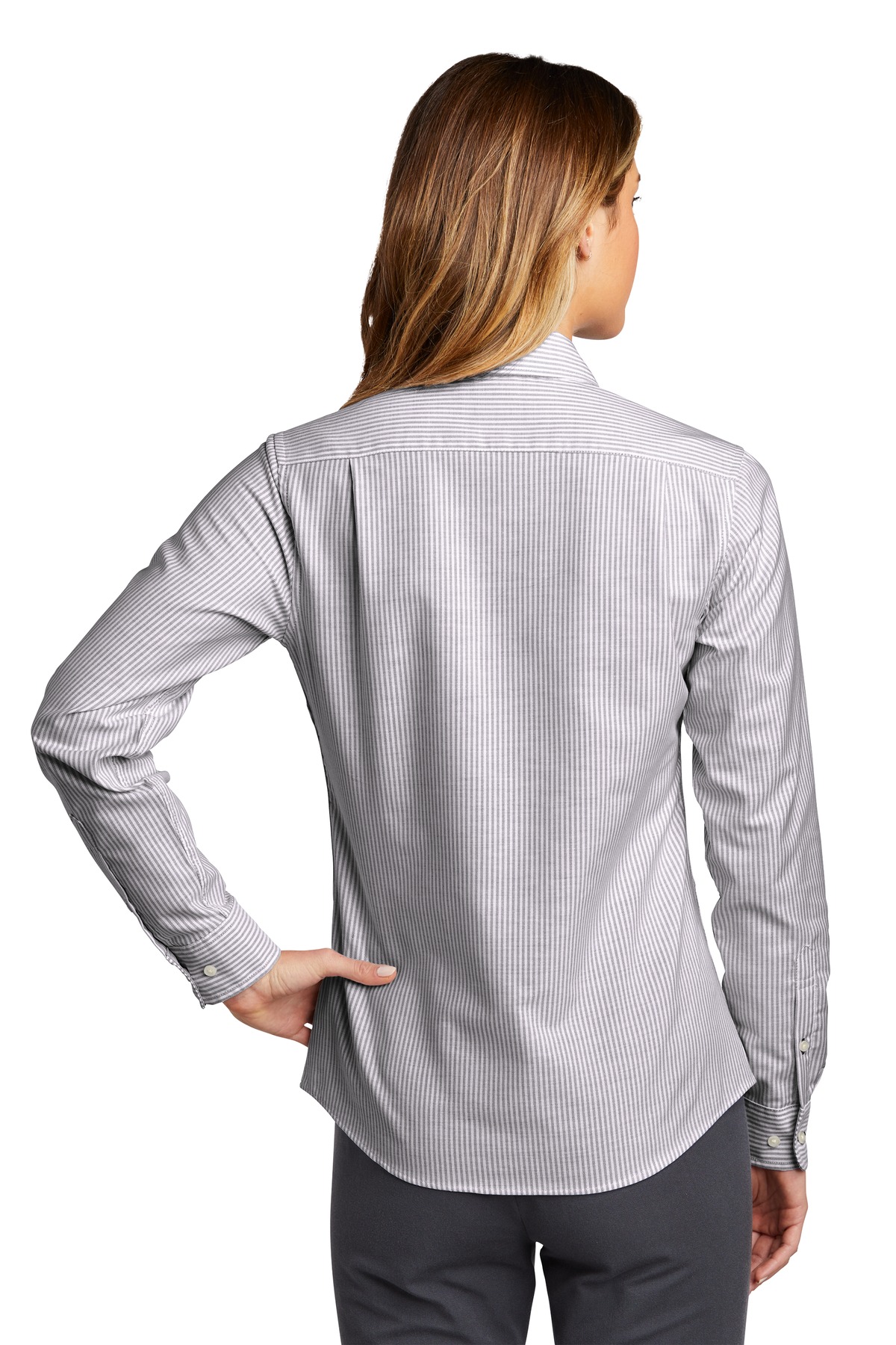 Port Authority  Ladies SuperPro  Oxford Stripe Shirt. LW657 - Image 2