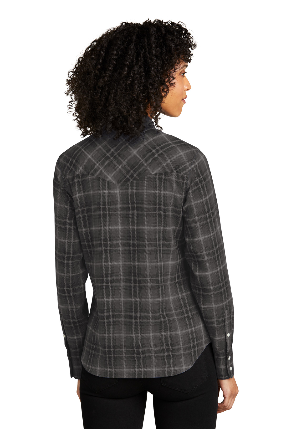 Port Authority Ladies Long Sleeve Ombre Plaid Shirt LW672 - Image 2