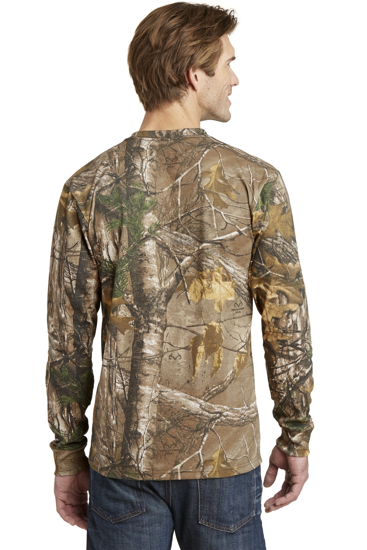 Russell Outdoors Realtree Long Sleeve Explorer 100% Cotton T-Shirt with Pocket. S020R - Image 2
