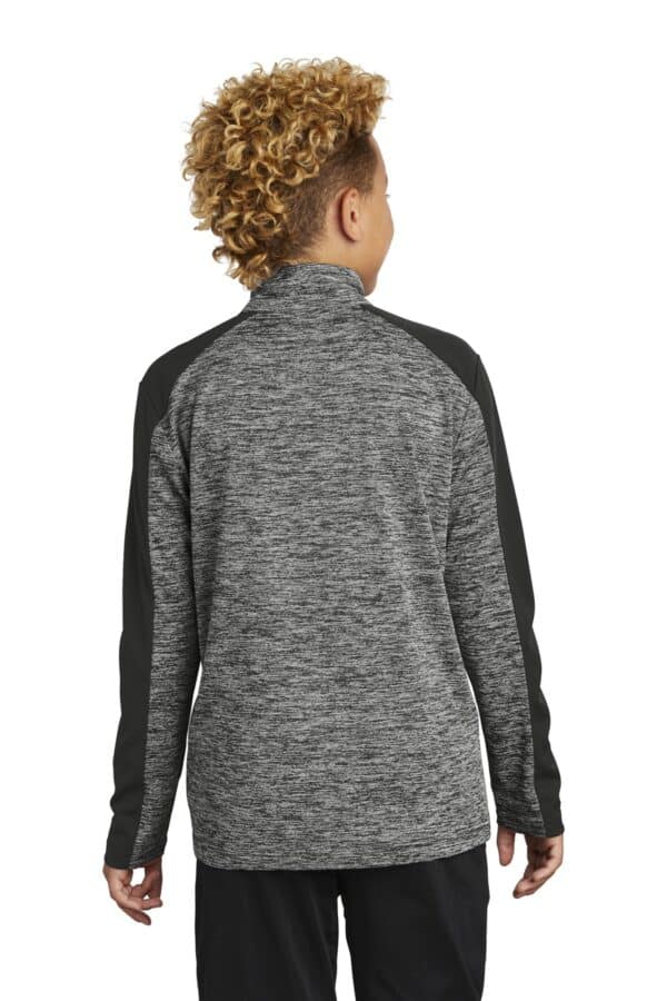 Sport-Tek  Youth PosiCharge  Electric Heather Colorblock 1/4-Zip Pullover. YST397 - Image 2