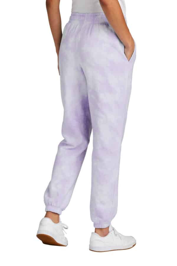 Port & Company Ladies Beach Wash Cloud Tie-Dye Sweatpant LPC140P - Image 2