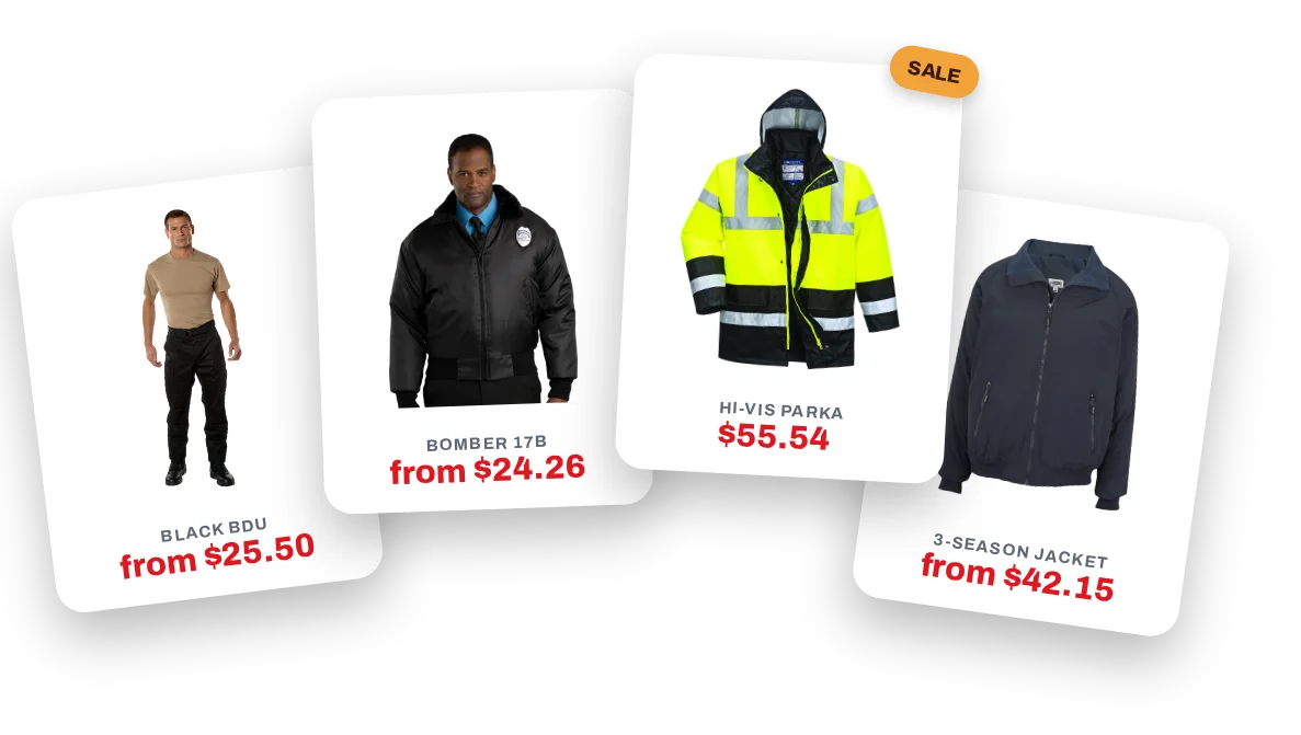Fall Outerwear Sale: Black BDU from $25.50, Bomber 17B from $24.26, Hi-Vis Parka $55.54, 3-Season Jacket from $42.15